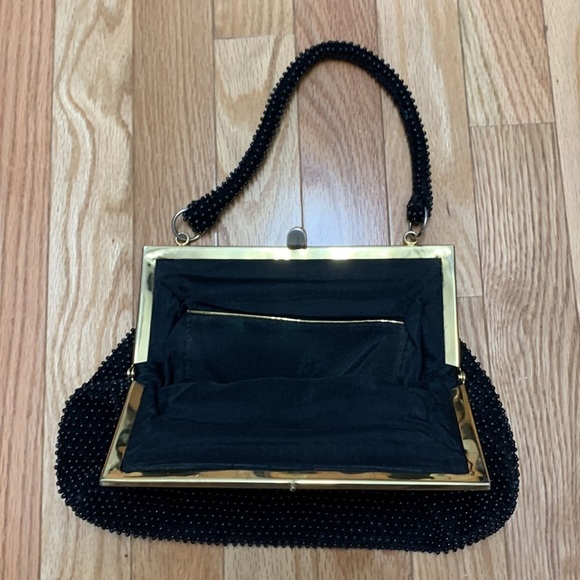 La Regale Art‎ Deco Black Handbeaded Evening Bag - Picture 2 of 8